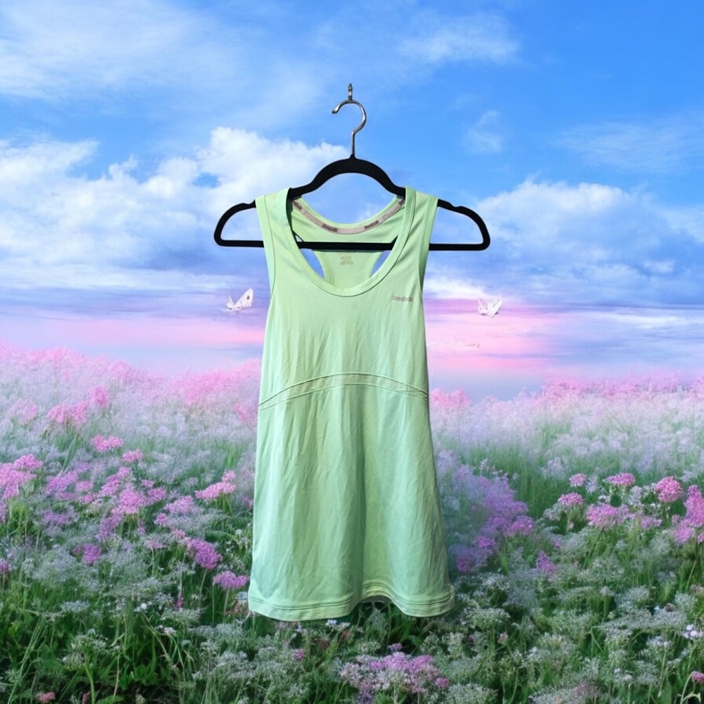 Reebok Light-Green Racerback Tank Top